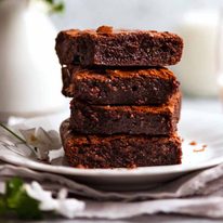 Stack of Flourless Chocolate Brownies (gluten free)