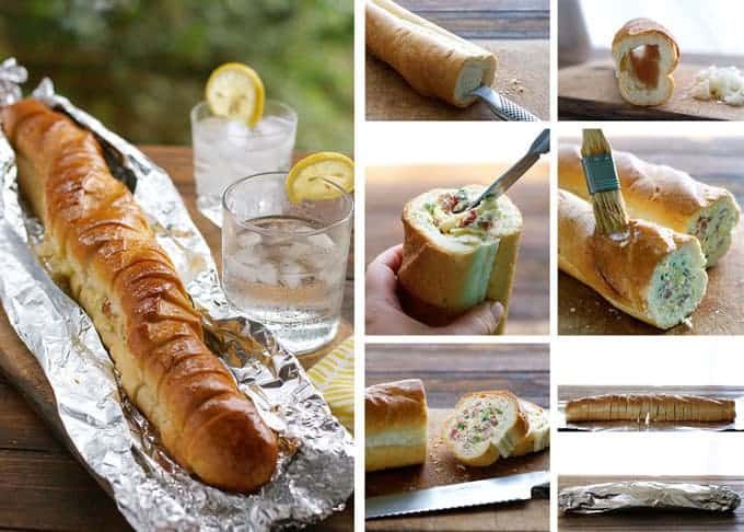 Cheesy Jalapeno Bacon Stuffed Baguette with Garlic Butter - like your favourite dip and cheesy garlic bread had a baby!