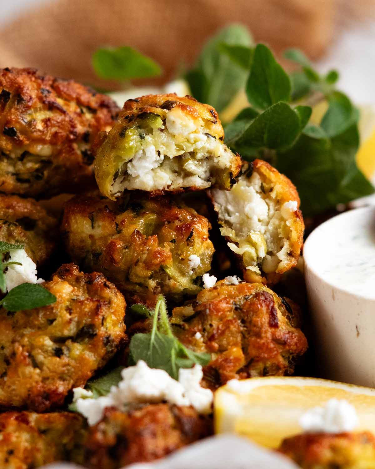 Greek Zucchini Tots - Mini Fritters