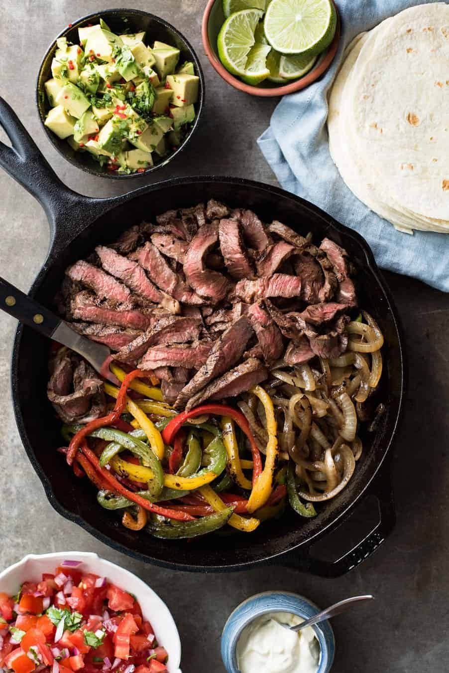 Beef Fajitas - Made extra juicy and extra tasty with a wicked marinade!