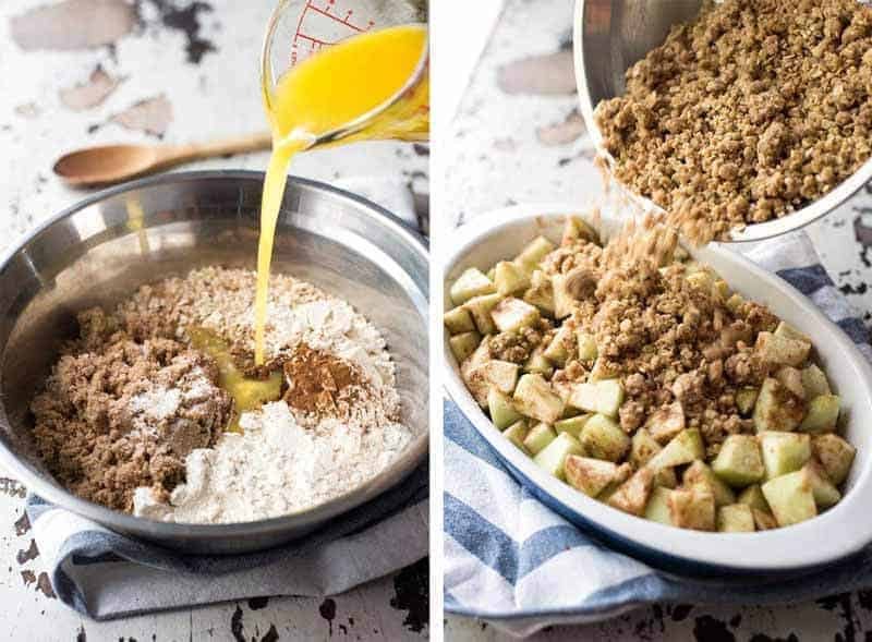 Preparation steps for Apple Crumble