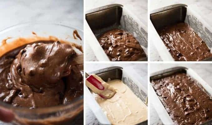 Peanut Butter Stuffed Chocolate Loaf Steps