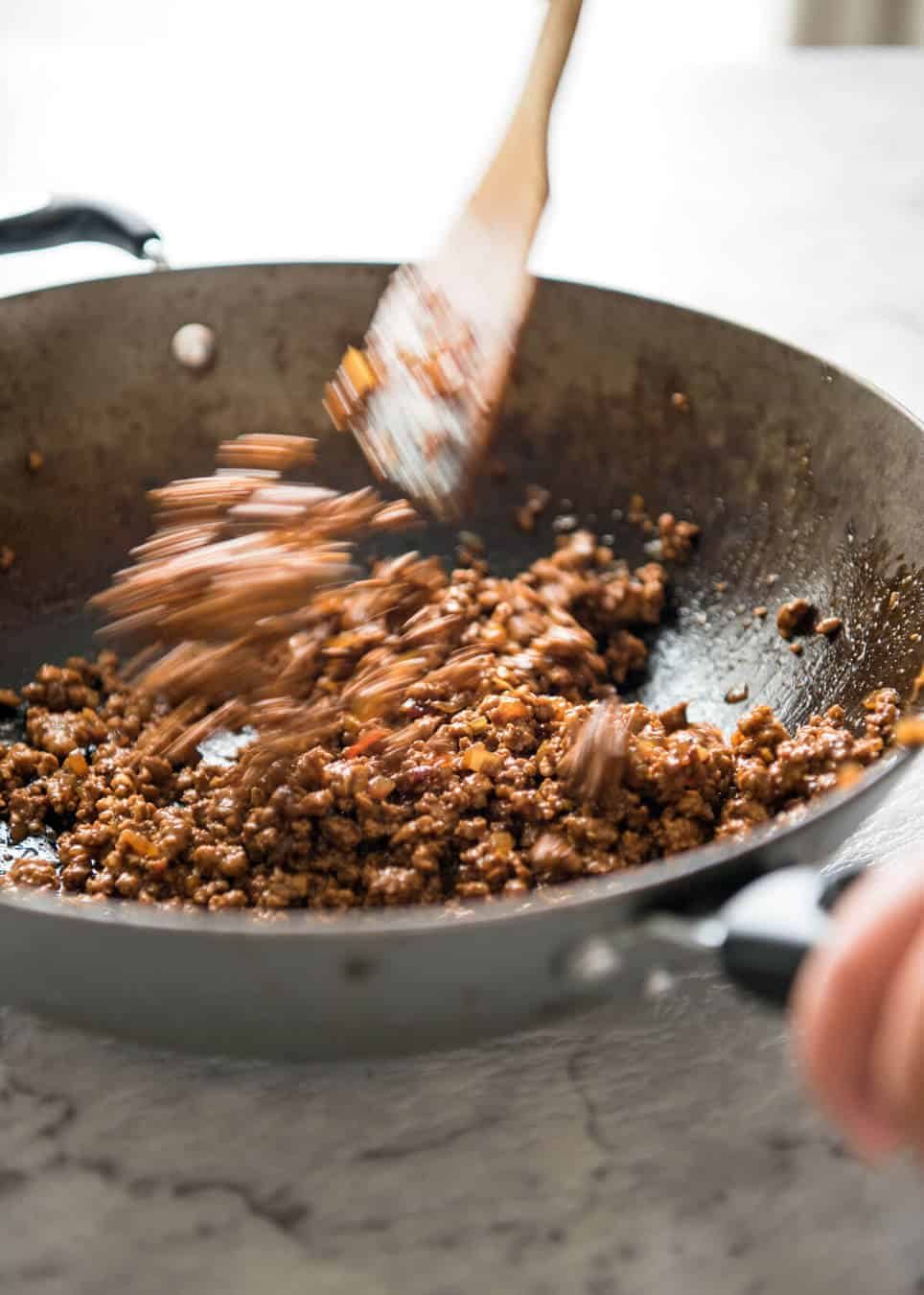 Chinese Pork Mince with Noodles (Zha Jiang Mian) - Super quick and super tasty, affectionally known as "Chinese Bolognese". The pork is savoury with a touch of heat and spice, perfect mixed through noodles! www.recipetineats.com