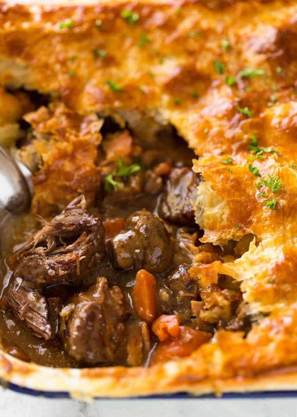 An EPIC Chunky Beef and Mushroom Pie. Prepare to swoon! recipetineats.com