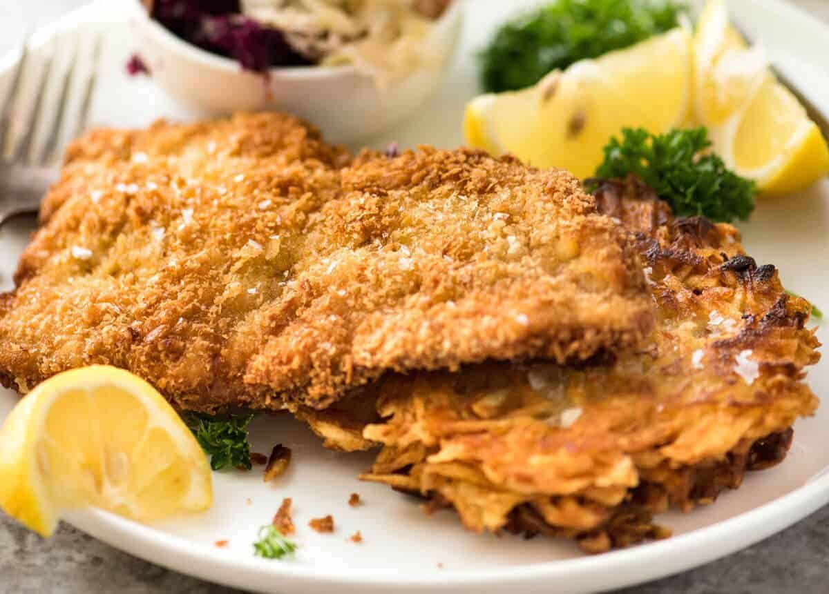 There is nothing quite like a freshly made schnitzel. Extra crunchy and golden, make this with pork, chicken, veal or turkey. www.recipetineats.com