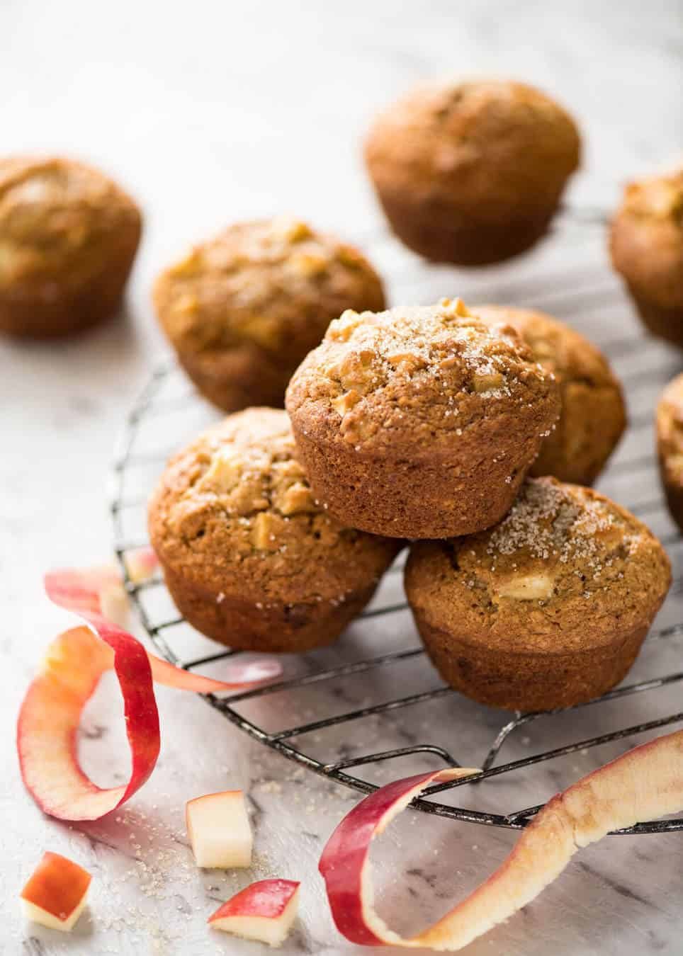 These Brown Sugar Apple Muffins are magical - made with pantry staples (no buttermilk or yoghurt), they stay moist for 4 - 5 days! recipetineats.com