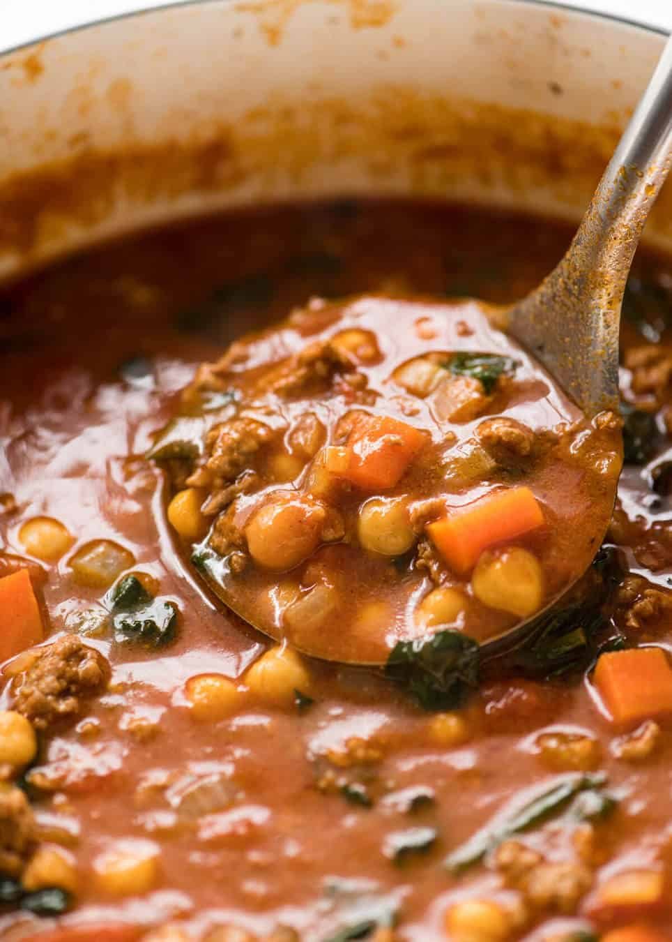 A chickpea soup exploding with flavour! Tastes like Chicken Shawarma in soup form with lamb, quick to make, nutritious and filling. recipetineats.com