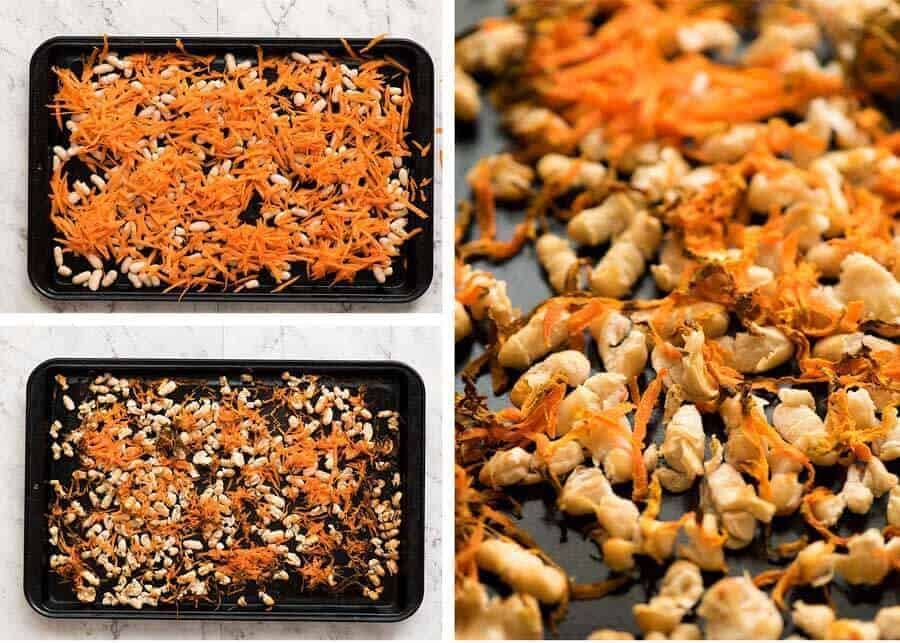 Baked Beans and Carrots for Veggie Burgers