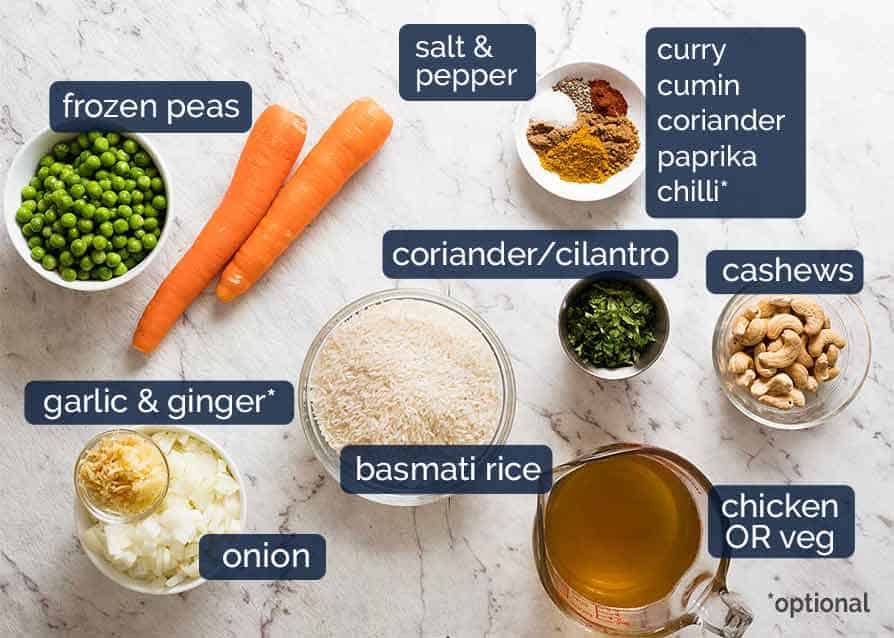 What goes in Curried Rice (Basmati Rice)