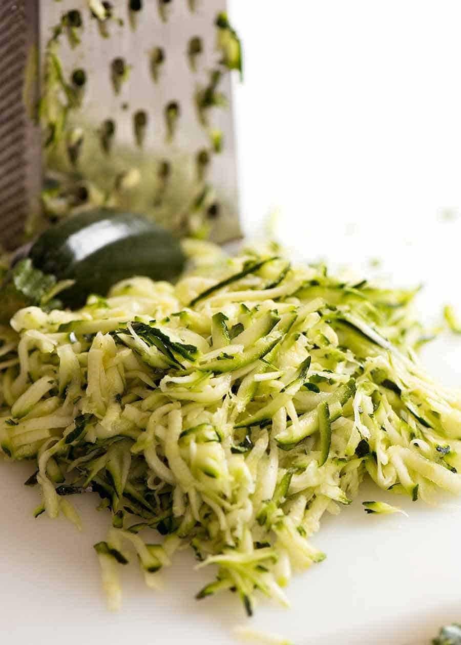 Fresh grated zucchini