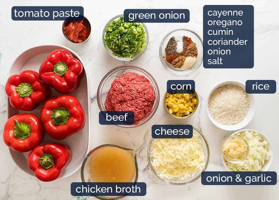 Ingredients in Mexican Stuffed Peppers