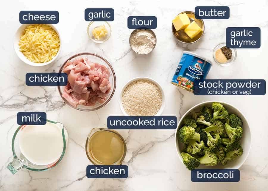 Ultra Lazy Chicken Rice Casserole ingredients