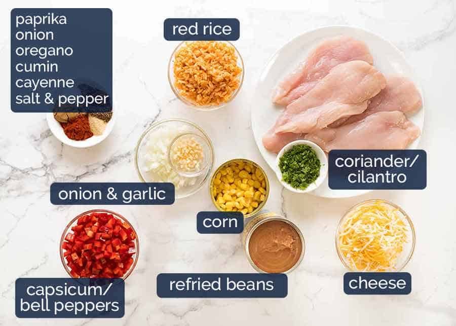 Ingredients in Chicken Burrito