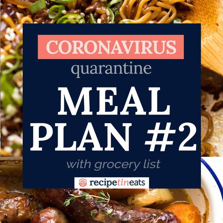 Coronavirus Quarantine Meal Plan #2