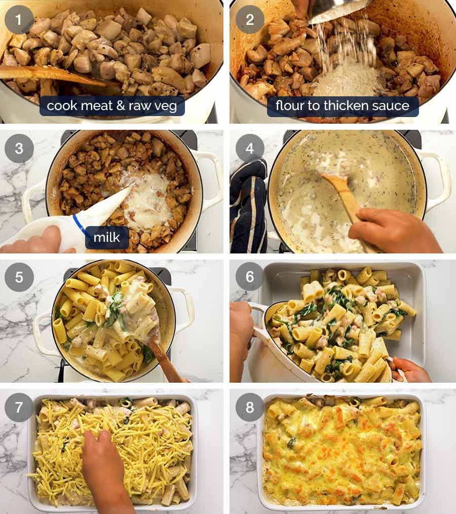 How to make Creamy pasta bake