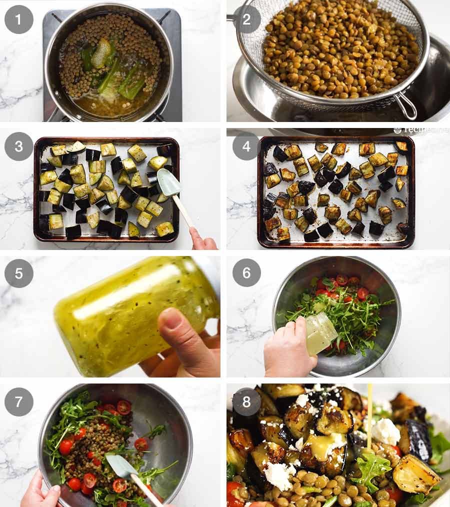 How to make Roasted Eggplant Lentil Salad