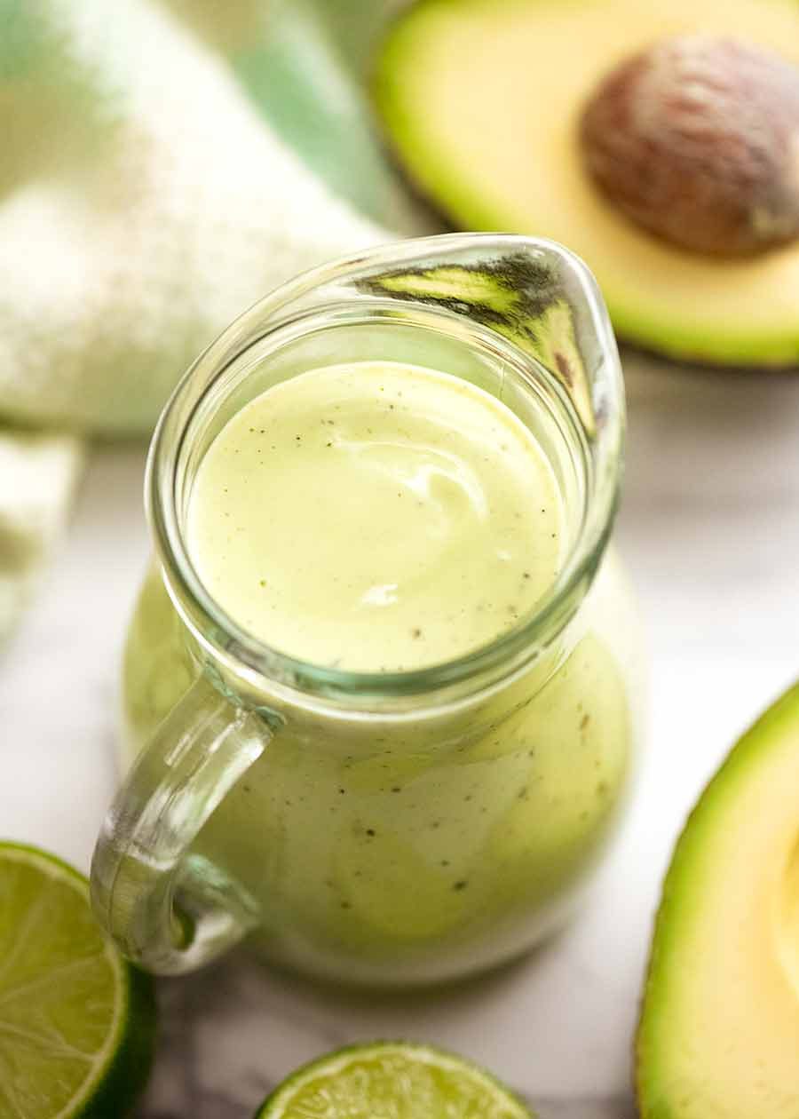 Jug of Creamy Avocado Dressing