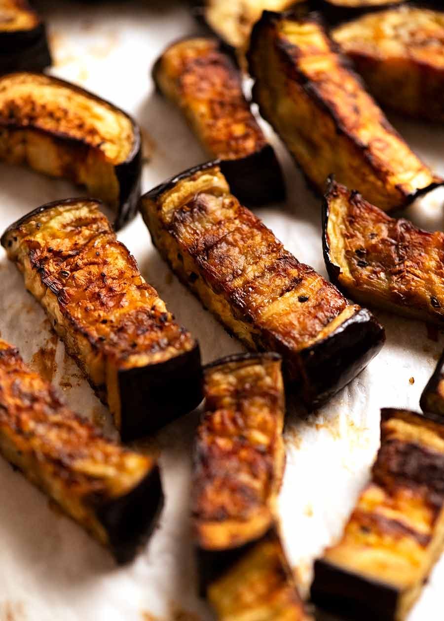 Roasted eggplant for Indian Eggplant Curry