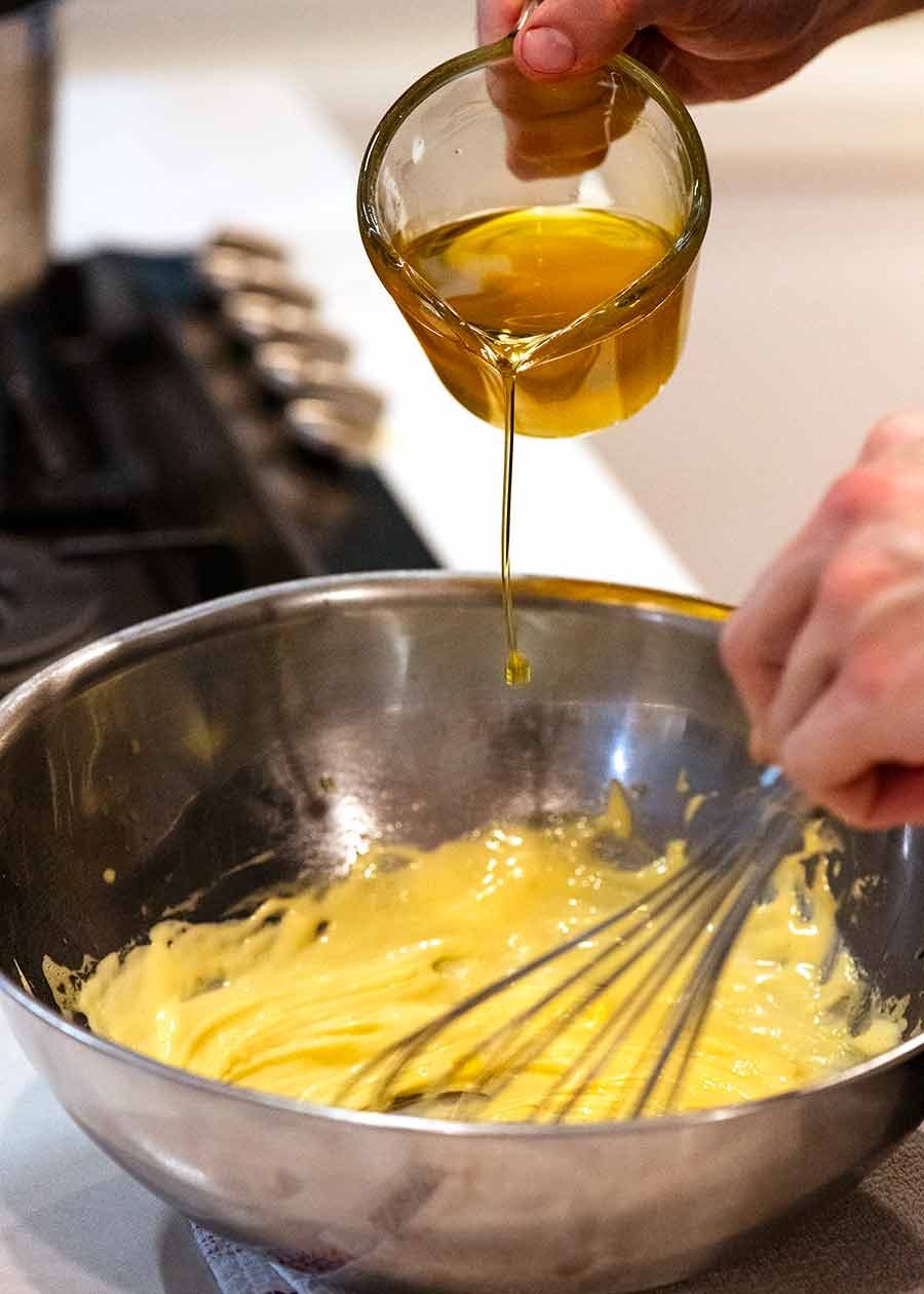 Bearnaise Sauce being made by hand