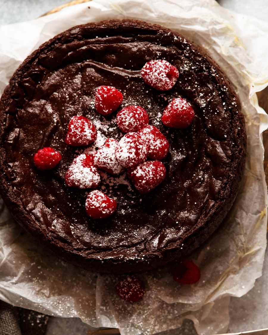 Overhead photo of Chocolate custard cake