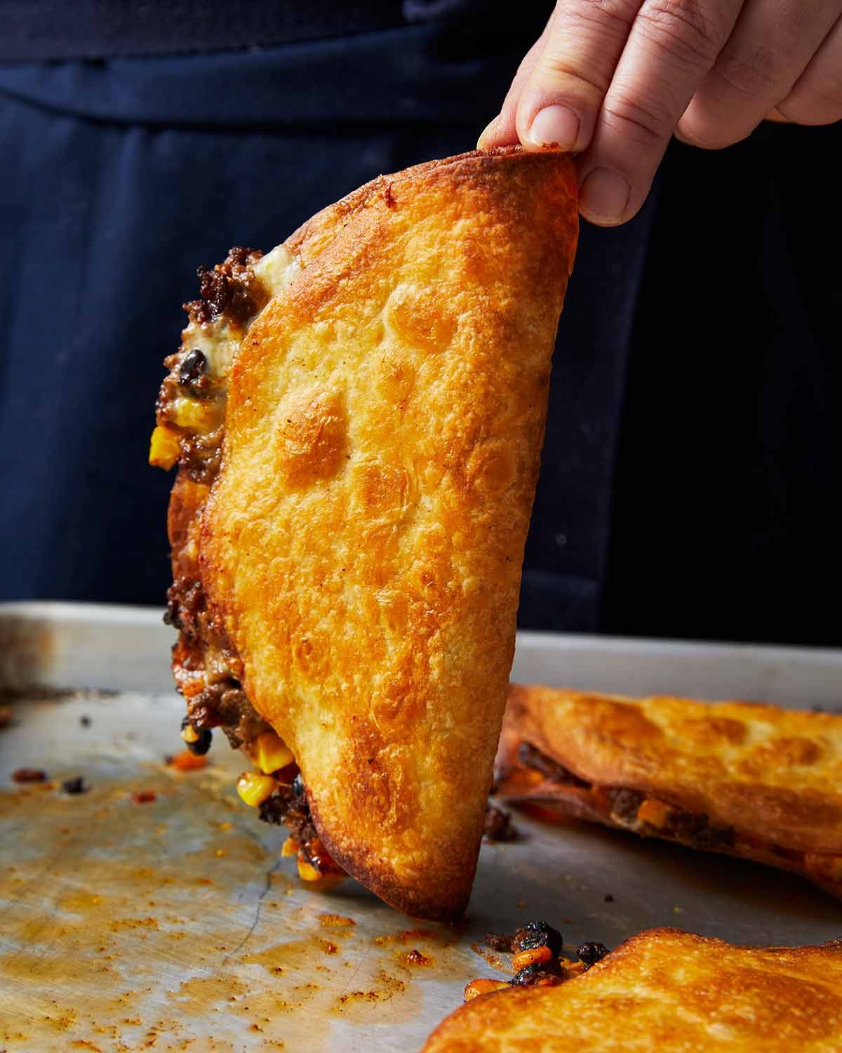 Crispy quesadillas baked in the oven