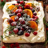 Christmas Cheesecake - slab no bake cheesecake