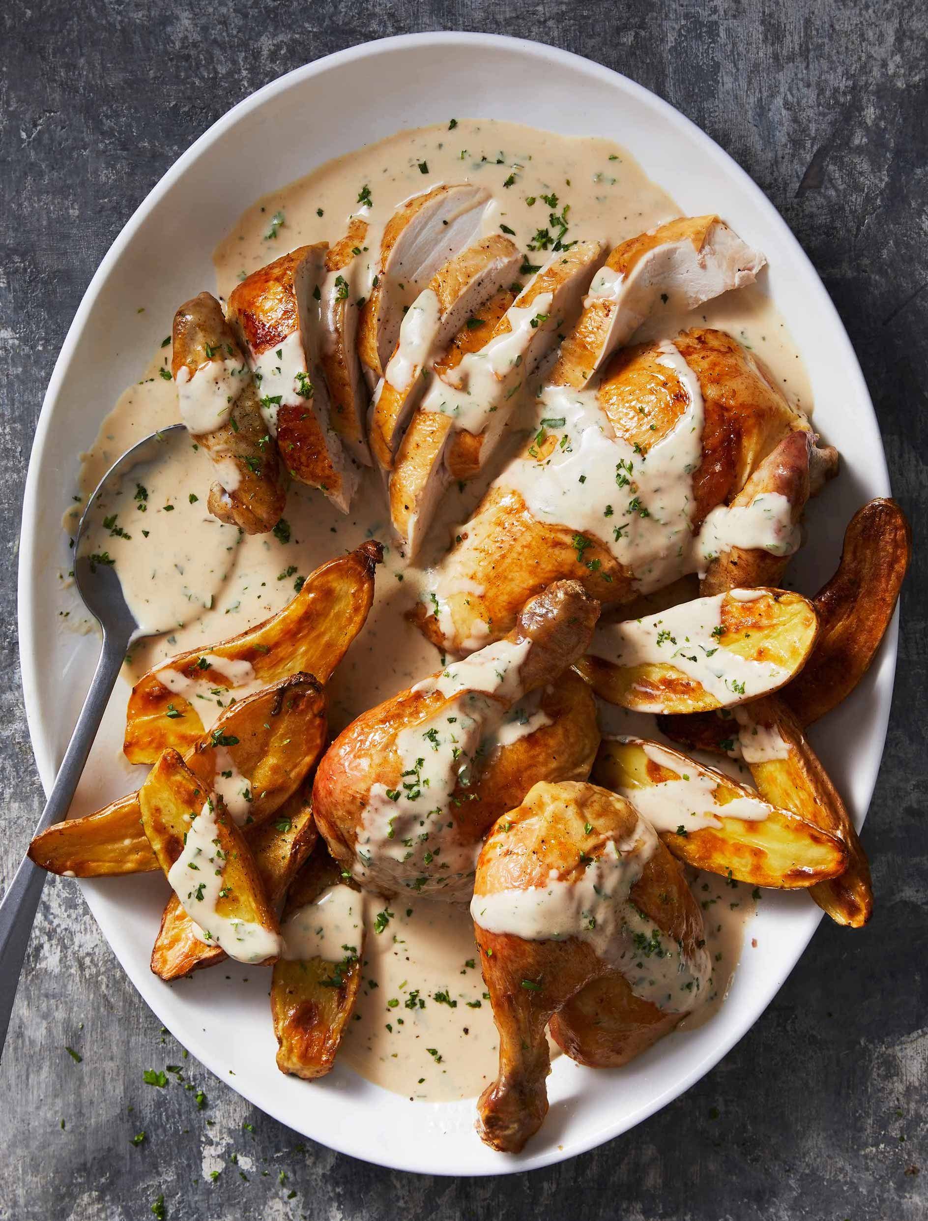 Company worthy roast chicken from TONIGHT cookbook