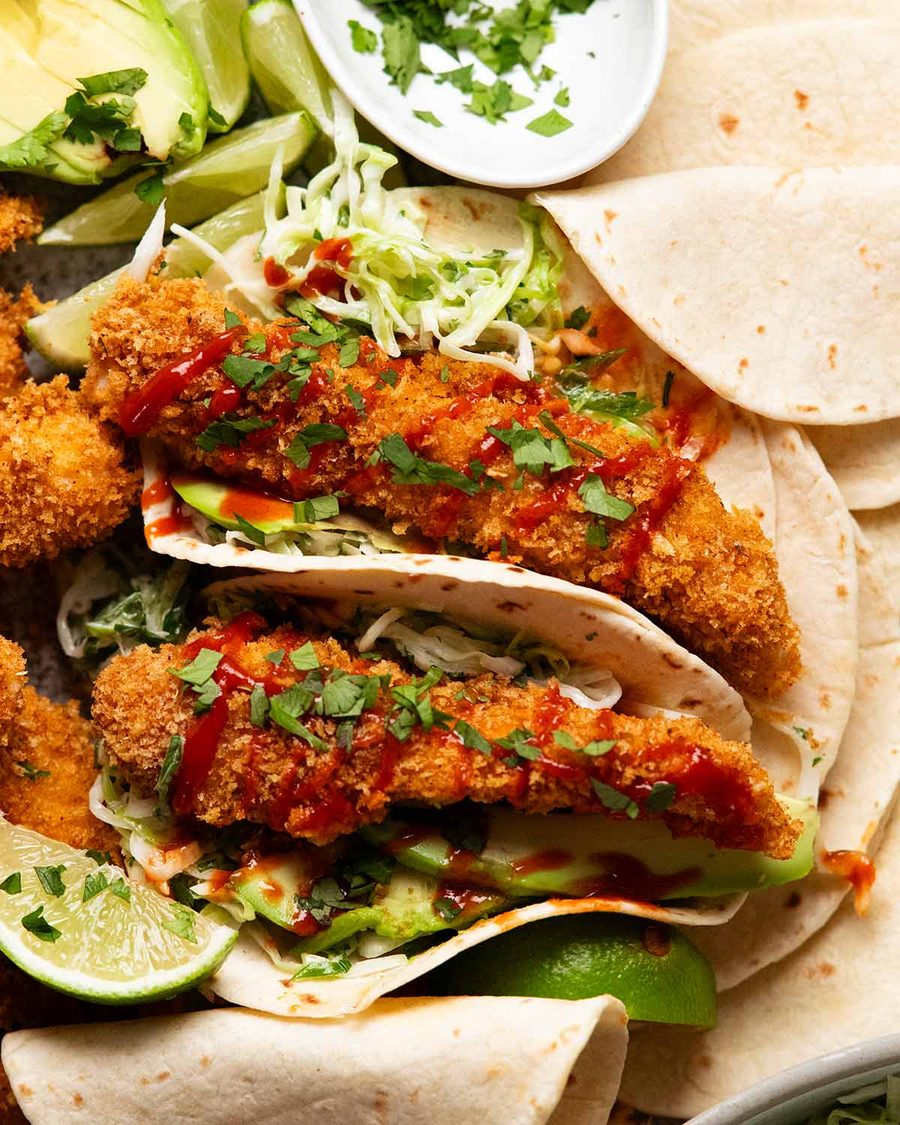 Crunchy chicken taco fingers
