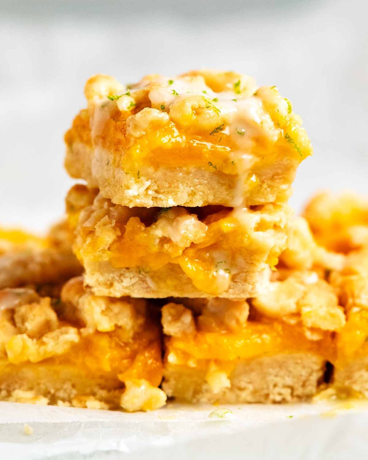 Mango bars with lime drizzle