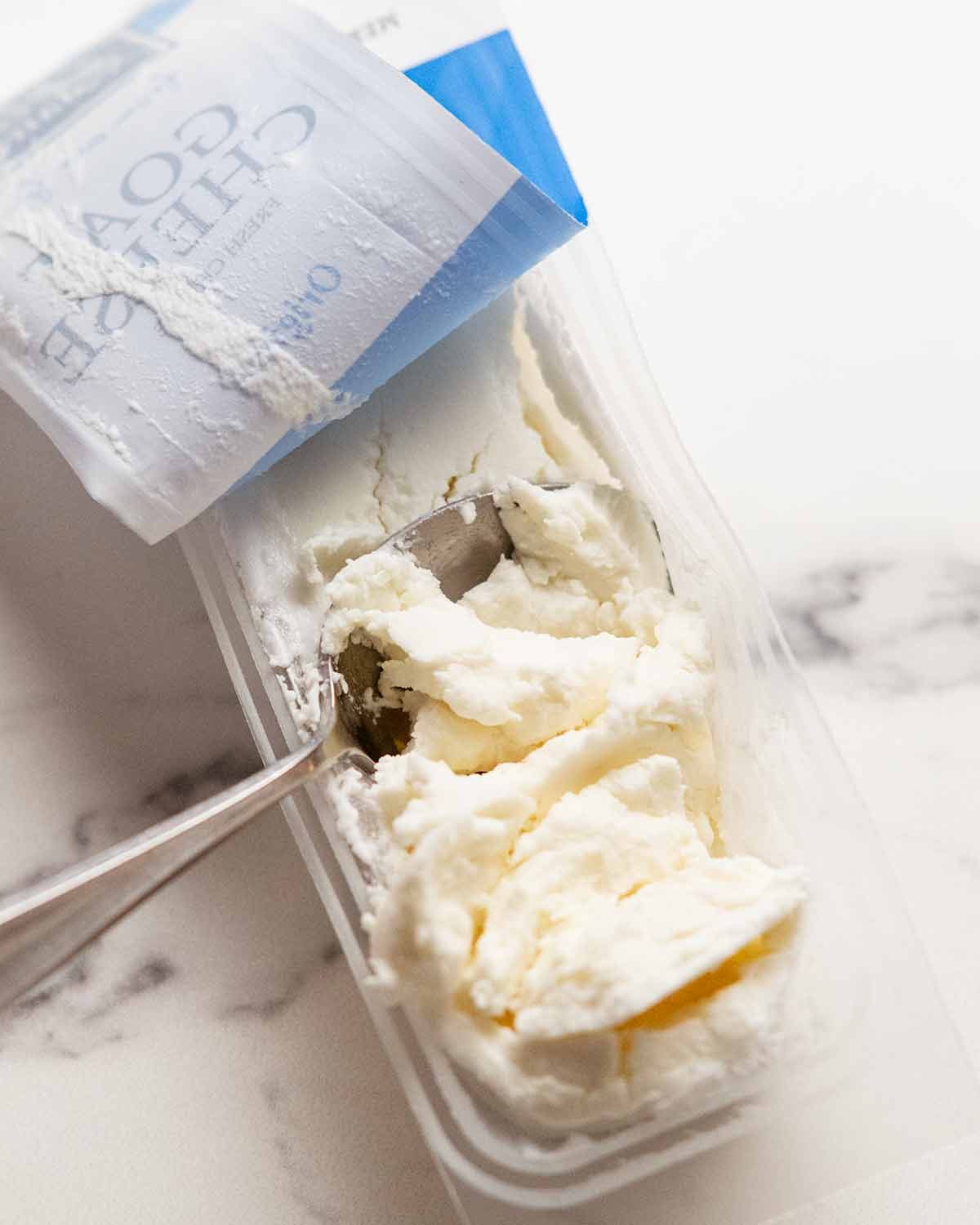 Goat cheese for Roasted Red Pepper Goat Cheese Risoni / Orzo