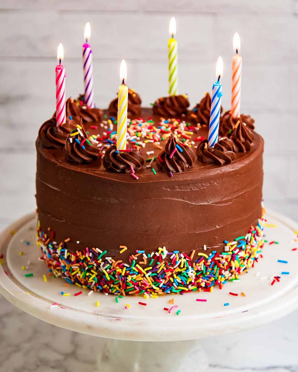 Birthday cake - vanilla sponge with my favourite chocolate frosting